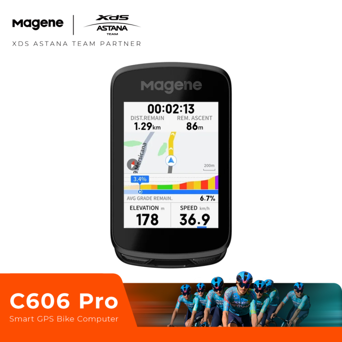 Ciclocomputador GPS Magene C606 Pro – Pantalla táctil 2.8" – ANT+