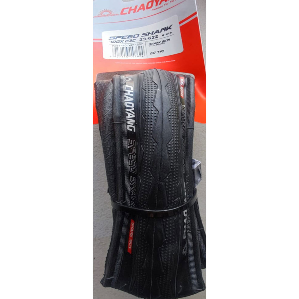 Llantas 700×23C Chaoyang 60TPI Skinwall Speed Shark, Kevlar